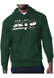 Starter New York Jets Mens Green Logo Push Long Sleeve Hoodie
