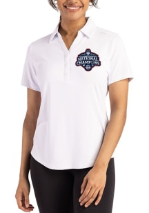 Cutter and Buck UConn Huskies Womens White 2025 National Champions Forge Eco Polo Short Sleeve Pol..