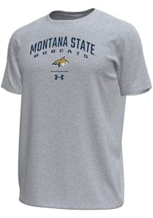 Under Armour Montana State Bobcats Grey Arch over logo Tech Stretch Short Sleeve T Shirt