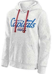 Washington Capitals Womens White Quilted Hooded Sweatshirt
