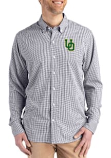 Mens Oregon Ducks Black Cutter and Buck Skyline Long Sleeve Dress Shirt