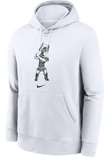 Nike Michigan State Spartans Mens White Sparty Playing Baseball Long Sleeve Hoodie