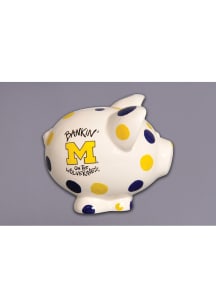 Michigan Wolverines Polka Dot Piggy Piggy Bank