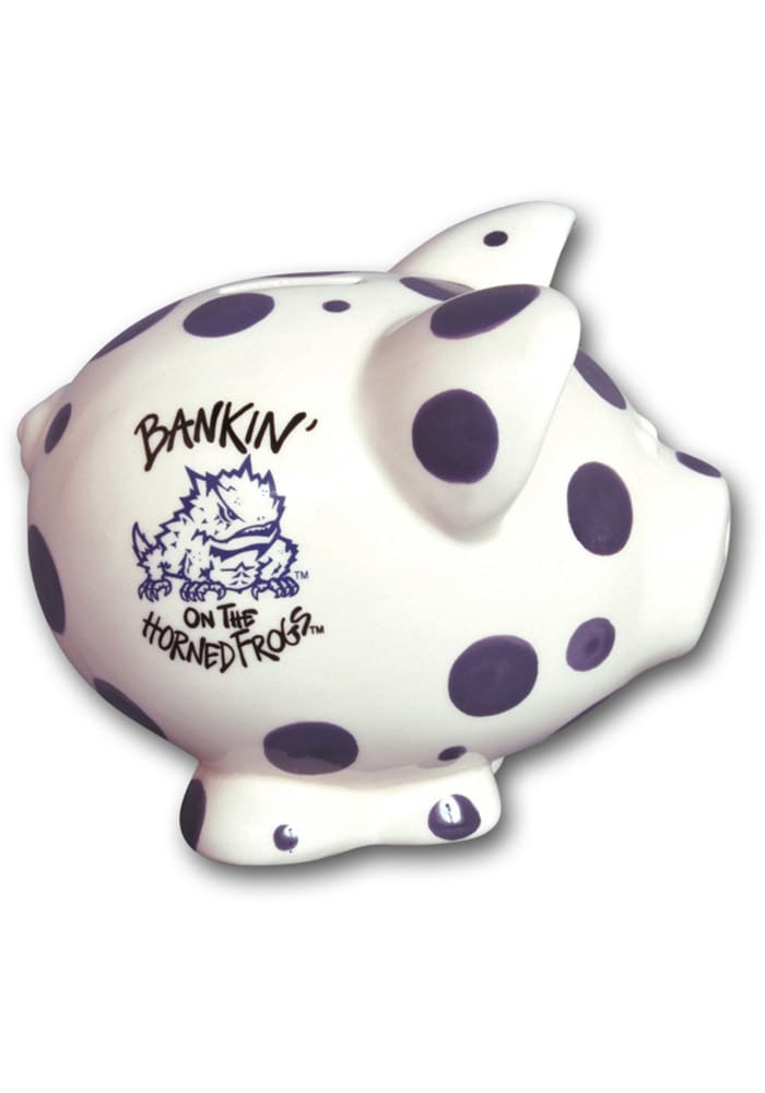 TCU Horned Frogs Polka Dot Piggy Piggy Bank
