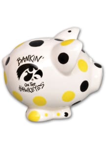 Iowa Hawkeyes Polka Dot Piggy Piggy Bank