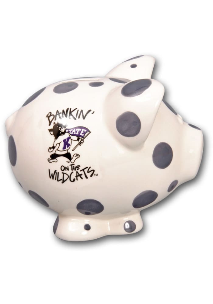 K-State Wildcats Polka Dot Piggy Piggy Bank