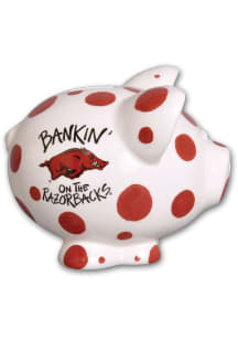 Arkansas Razorbacks Polka Dot Piggy Piggy Bank
