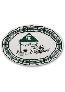Michigan State Spartans 18x12 Melamine Oval Tailgate Serving Tray
