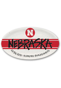 Red Nebraska Cornhuskers 6.75 x 12.25 Oval Melamine Graphic Serving Tray