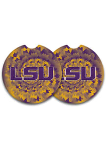LSU Tigers Set of 2 Car Coaster - Purple