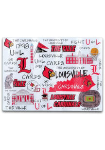 Louisville Cardinals Glass Cutting Board