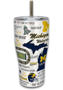 Michigan Wolverines Stainless Stainless Steel Tumbler - Navy Blue