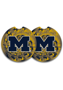 Michigan Wolverines Tie Dye Car Coaster - Navy Blue
