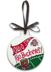 Red Ohio State Buckeyes Ceramic Ornament