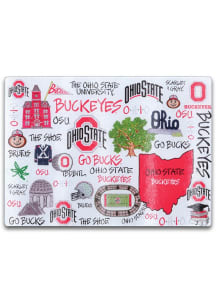 Red Ohio State Buckeyes Glass Kitchen Cutting Board