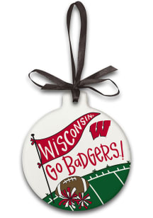 Red Wisconsin Badgers Ceramic Ornament