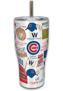 Chicago Cubs Icon Stainless Steel Tumbler - Blue