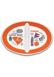 Clemson Tigers 16.25x11.25 Campus Icons 2-Section Serving Tray