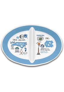 North Carolina Tar Heels 16.25x11.25 Campus Icons 2-Section Serving Tray