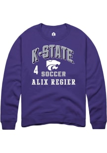 Alix Regier Rally Mens Purple K-State Wildcats NIL Arch Logo Player Crew