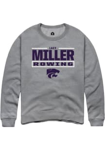Lacy Miller Rally Mens Graphite K-State Wildcats NIL Stacked Box Player Crew