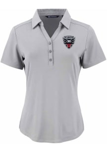Cutter and Buck DC United Womens Grey Forge Eco Polo Short Sleeve Polo Shirt