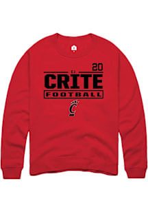 Cj Crite Cincinnati Bearcats Mens Red NIL Stacked Box Player Crew