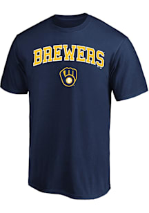 Milwaukee Brewers Mens Navy Blue Arch Over Logo Big and Tall T-Shirt