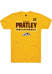 Cassidy Pratley Western Michigan Broncos Gold NIL Stacked Box Short Sleeve Player T Shirt