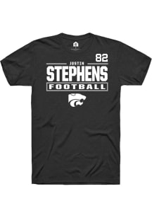 Justin Stephens Rally Mens Black K-State Wildcats NIL Stacked Box Player T Shirt