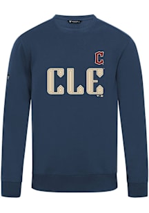 Levelwear Cleveland Guardians Mens Navy Blue Zane City Connect Core Long Sleeve Crew Sweatshirt