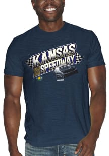 NASCAR Gear Navy Blue Kansas Speedway Touchback Slub Short Sleeve T Shirt