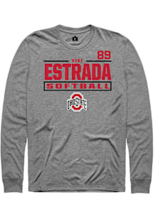Kiki Estrada Ohio State Buckeyes Graphite NIL Stacked Box Long Sleeve Player T Shirt