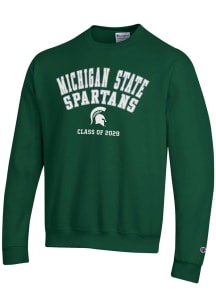 Mens Michigan State Spartans Green Champion Class of 2029 Crew Sweatshirt