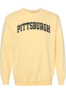 Summit Sportswear Pittsburgh Mens Yellow Wordmark Long Sleeve Crew Sweatshirt