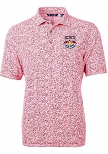 Cutter and Buck New York Red Bulls Mens Red Virtue Eco Pique Botanical Short Sleeve Polo