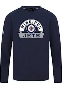 Levelwear Winnipeg Jets Navy Blue Mandate Banner Arch Long Sleeve T Shirt