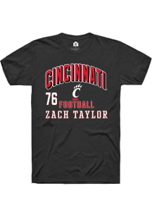 Zach Taylor Rally Mens Black Cincinnati Bearcats NIL Arch Logo Player T Shirt