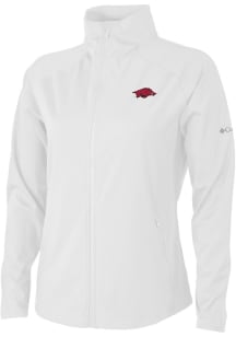 Columbia Arkansas Razorbacks Womens White Fairway Friends Light Weight Jacket