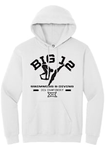 Summit Sportswear Big 12 Mens White 2026 Swimming & Diving Championship Long Sleeve Hoodie