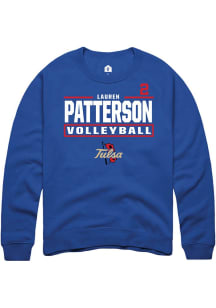 Lauren Patterson Rally Mens Blue Tulsa Golden Hurricane NIL Stacked Box Player Crew