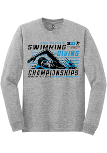 Summit Sportswear Big Ten Grey 2026 Women's Swimming & Diving Championships Long Sleeve T Shirt