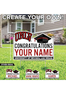 UNLV Runnin Rebels Personalized Congratulations Grad Yard Sign - White