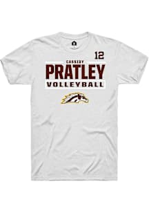 Cassidy Pratley Western Michigan Broncos White NIL Stacked Box Short Sleeve Player T Shirt
