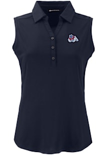 Cutter and Buck Fresno State Bulldogs Womens Navy Blue Forge Eco Polo Shirt