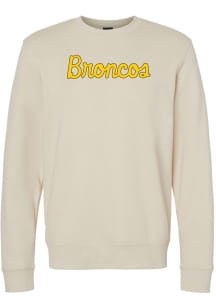 Mens Brown Western Michigan Broncos Broncos Script Crew Sweatshirt