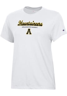 Champion Appalachian State Mountaineers Womens White Core Short Sleeve T-Shirt