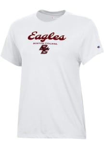 Champion Boston College Eagles Womens White Core Short Sleeve T-Shirt