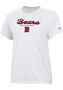Champion Brown Bears Womens White Core Short Sleeve T-Shirt