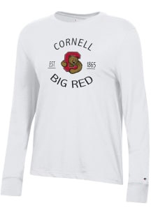 Champion Cornell Big Red Womens White Core LS Tee